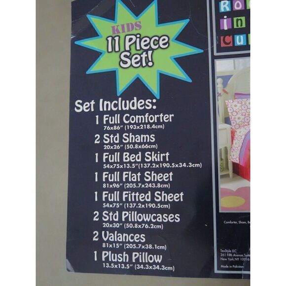 CHARM PURPLE Sz FULL Room In A Cube 11Pc Comforter Shams Sheets Valences Set $14 - Picture 4 of 8